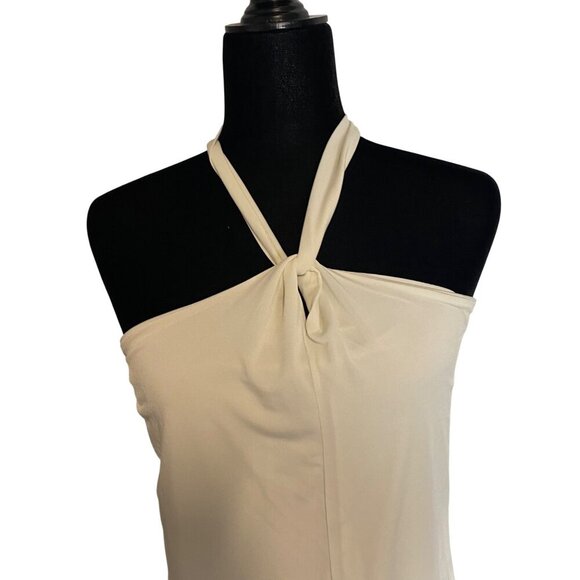 Ellen Tracy Womens Chalk White Halter Top Sleeveless Style Size M - Picture 7 of 16